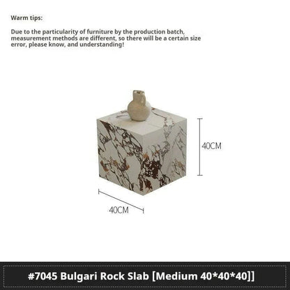 Luxury Stone Coffee Table, Nordic French Retro Design, Compact Corner Table Set for Small Space Living Room, High-End Side Table