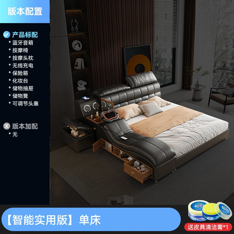 multifunctional queen size Double bed Massage smart Double bed cosy smart frames headboard slaapkamer meubels bedroom furniture