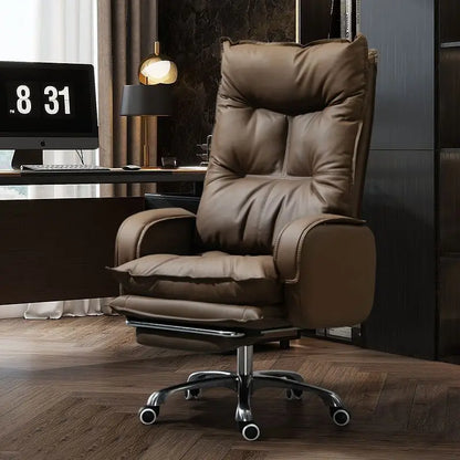 Ergonomic Executive Office Chair High Back Boss Chair Comfortable Swivel Computer Study Desk Reclining Sofa Chair |...