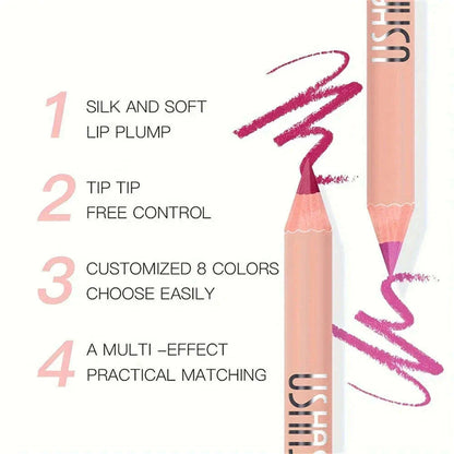 8 Color Nude Purple Matte Lipstick Pencil Long-lasting Waterproof Pink Plumping Stain Lip Liner Pro Lip Contour Makeup Tool