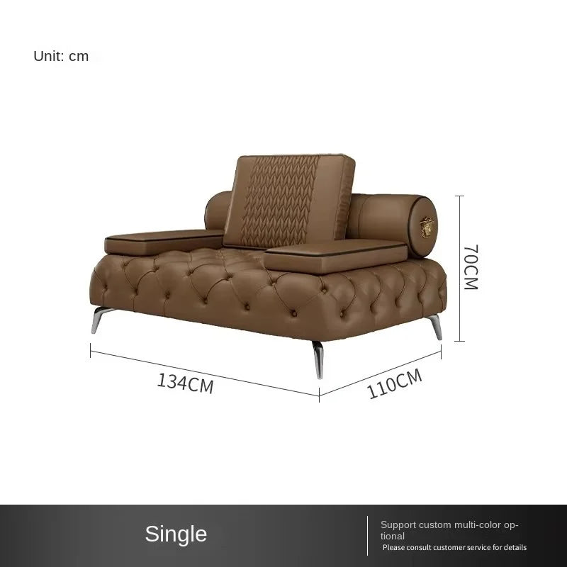 Armrest Large Filler Sofas European Brown Wood Modern Floor Salon Couch Recliner Luxury Nordic Divano Soggiorno Home Furniture - Kimlud