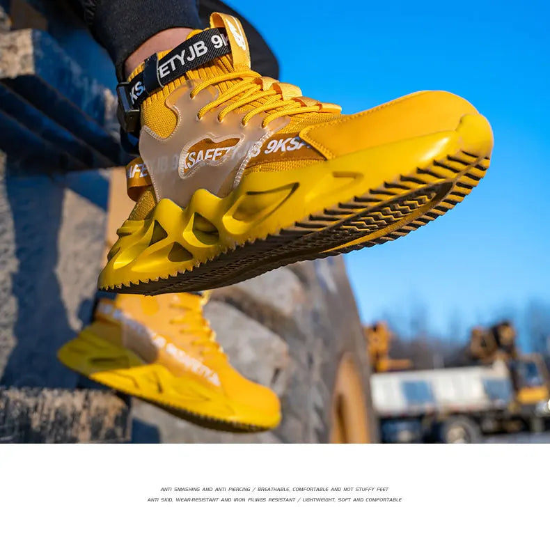 Man Safety Shoes Puncture-Proof Work Sneakers Lightweight Work Shoes Men Steel Toe Shoes Safety Boots Indestructible Shoes