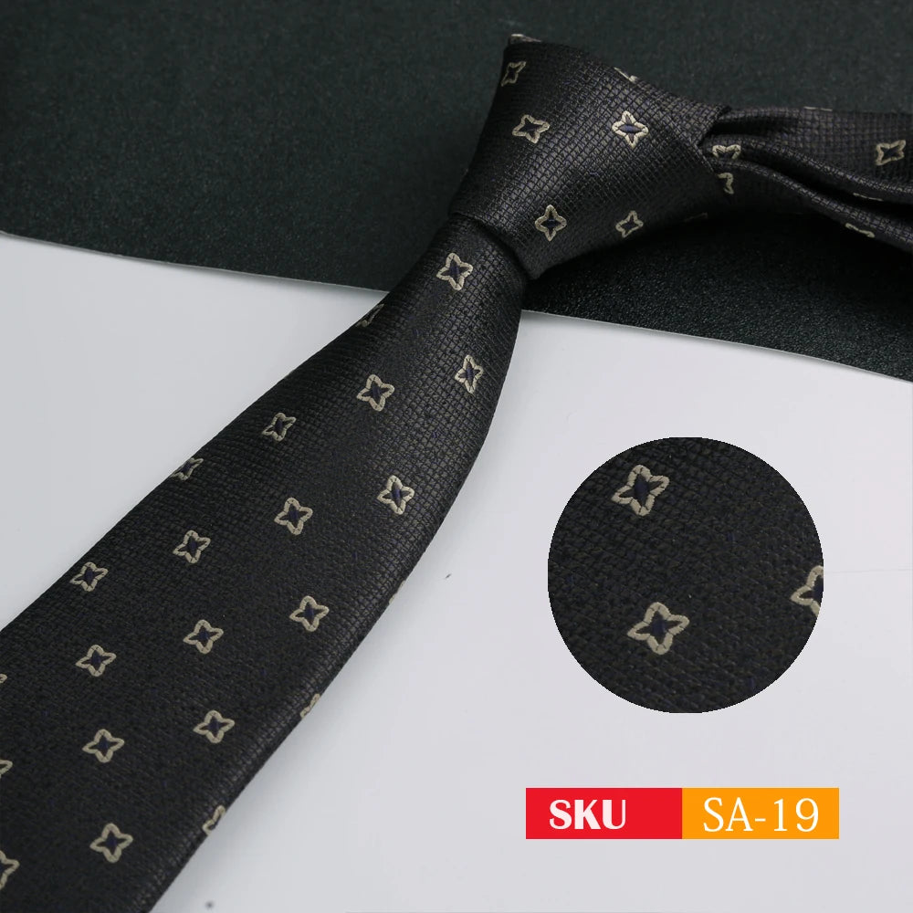 Luxury 8CM Mens Ties Necktie Solid Twill Stripes Plaids Ties For Man Groom Neck Tie For Business Party