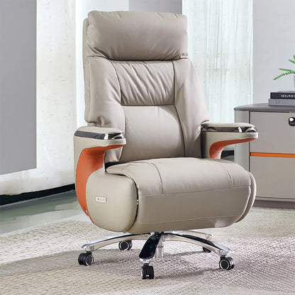 Contemporary Executive Recliner Chair Luxury Black Synthetic Leather Office Furniture Massage Feature for Boss Office Workers - Kimlud