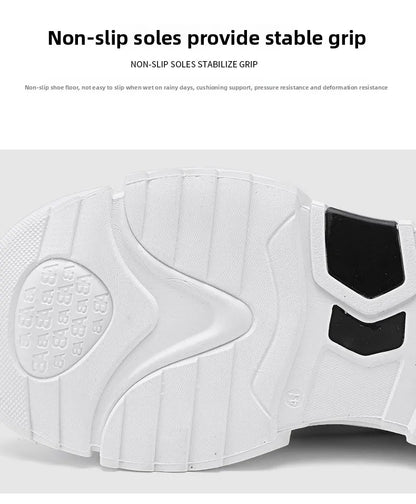 New Fashion Mens Thick Sole Platform Sneakers Breathable Mesh Lightweight Low Top Dad Shoes Casual Sports Walking Shoes - Kimlud