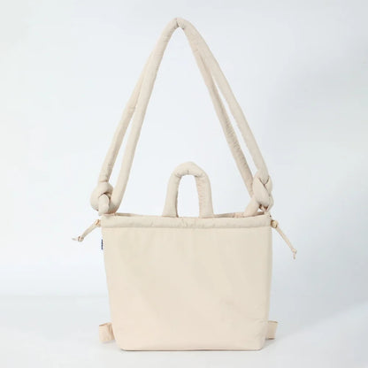 Puffer Backpack For Women Handbag With Top Handle Shoulder Bag Soft Lightweight Drawstring Puffy Tote Carry On Bag