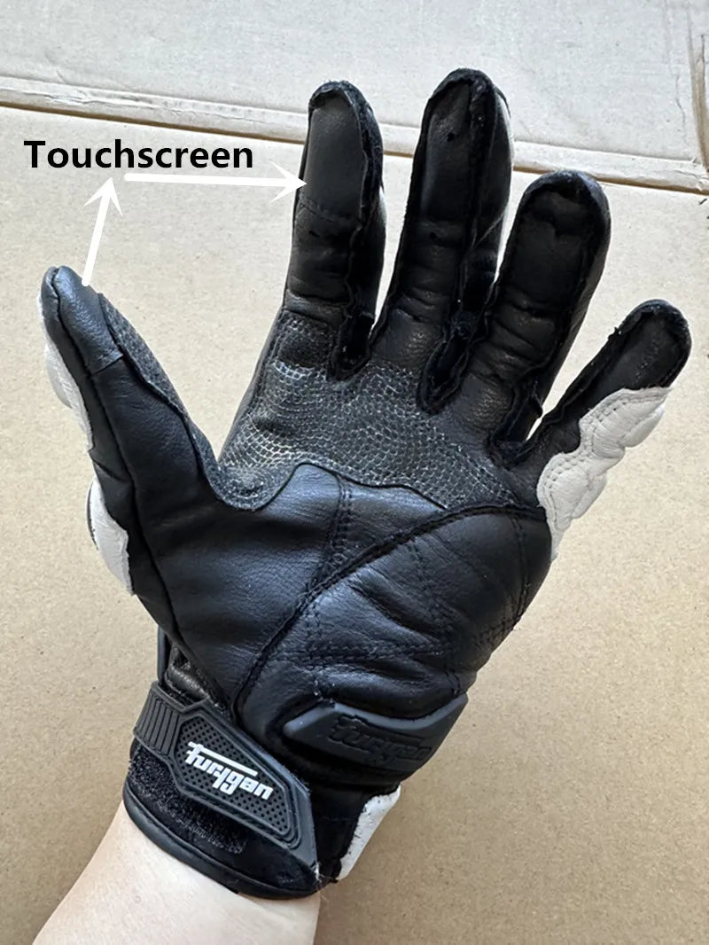 Motorcycle Gloves Afs6 Afs10 Afs18  Security Protection Windproof  Motocross Mittens Touch Screen Men's Leather Motorbike Glove