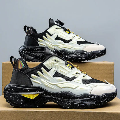 Men's Sport Shoes Thick Bottom Casual Style Fall Fashion Trendy Brand Hong Kong Style Old Dad Shoes Breathable Mesh Upper - Kimlud