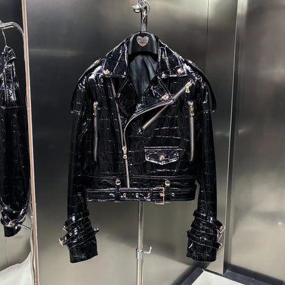 2025 Spring Belt Leather Jacket Women Real Sheepskin Coat Warm Autumn Women Lambskin Cloth