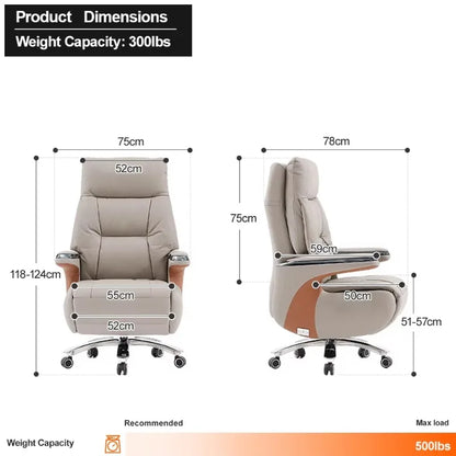 Contemporary Executive Recliner Chair Luxury Black Synthetic Leather Office Furniture Massage Feature for Boss Office Workers - Kimlud