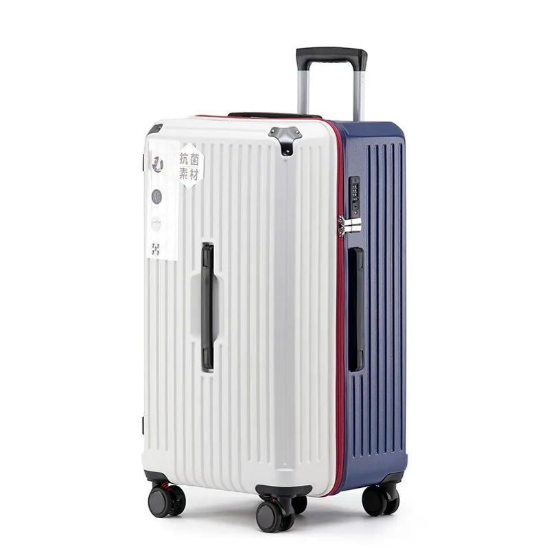 Rectangular Travel Carrier PC Large Size Lightweight Carry-on Suitcase with Five Wheels Luggage Case Travel Bag Spring Cushioned