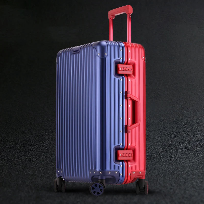 100% Aluminum Suitcase Cabin 20/26/30 inch TSA Customs Lock Aluminum Carry on Luggage Metal Hard Trolley Case Travel Suitcases