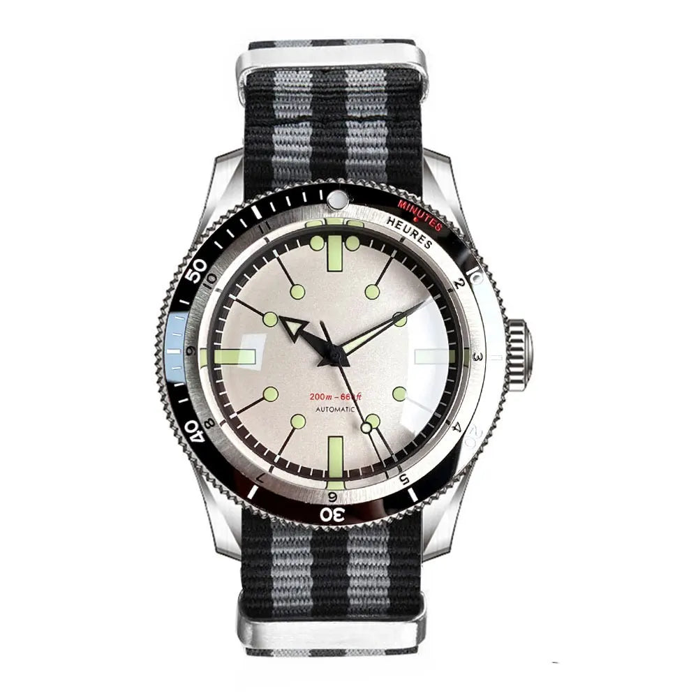 Tandorio Vintage 20ATM Dive Swim Watches Domed Sapphire Black White NH35 PT5000 40mm Automatic Mechanical Men Watch Luminous New