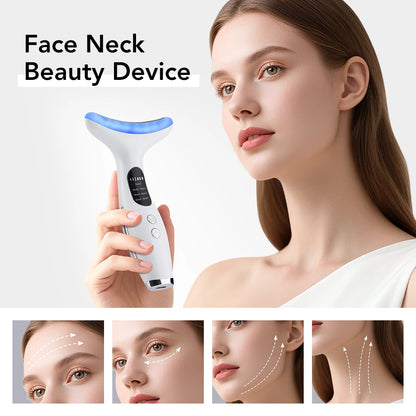 EMS Micro-current Neck & Face Beauty Device IPL Skin Rejuvenation Double Chin Reducer Facial Lifter Skin Tightening Massager