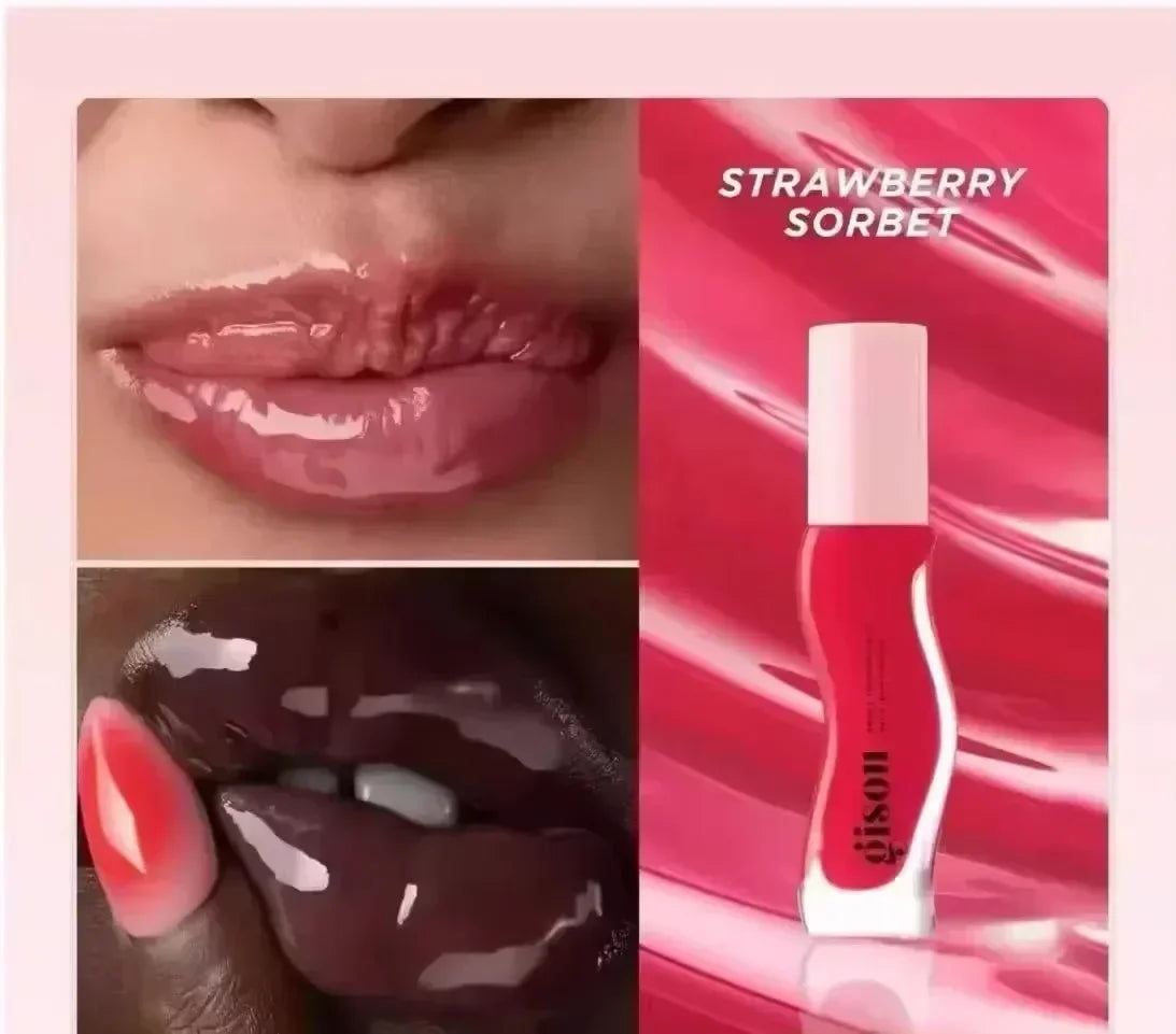 2025 New Gisou Honey Watermelon Strawberry Essence Lip Oil Lipstick Moisturizing Reduce Lip Lines Liquid Gloss Makeup Lips Care