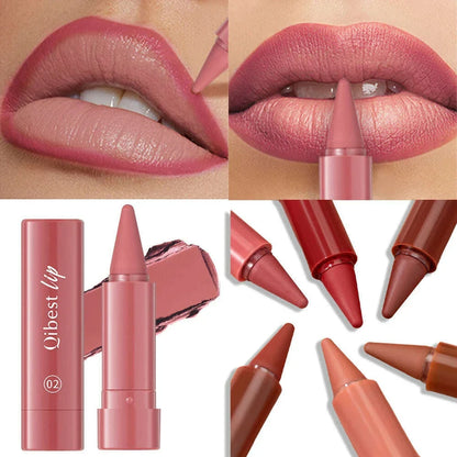 Tapered Lip Liner Pencil Set Lasting Matte Velvet Lip Contour Stick Waterproof Easy Color Lipstick Non Stick Cup Makeup Pen1/6Pc