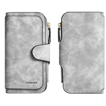  Mickey Minnie Lady Long Zip Wallet Buckle Tote Bag Coin Purse Soft PU Leather Multi-functional Card Holder Casual Daily