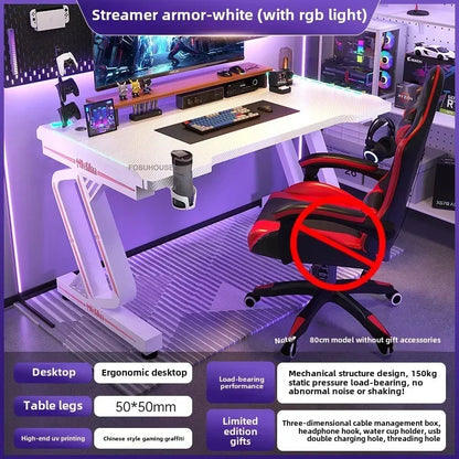 Home Double Computer Desks Internet Cafe Gaming Table Chair Nordic Office Furniture Wooden Study Desk Desktop Modern Office Desk