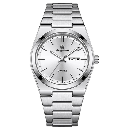 PAAZOMU Fashion Men's Quartz Watch Stainless Steel Waterproof Luminous Man Watch Chronograph Date Multifunction Watches For Men