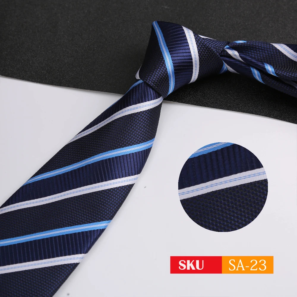 Luxury 8CM Mens Ties Necktie Solid Twill Stripes Plaids Ties For Man Groom Neck Tie For Business Party