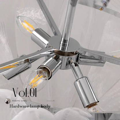 LED Flower Bud Home Living Room White Cloud Glass Pendant Light LED Lamp Ceiling Chandelier Italy Design Lighting Fixture Lustre - Kimlud