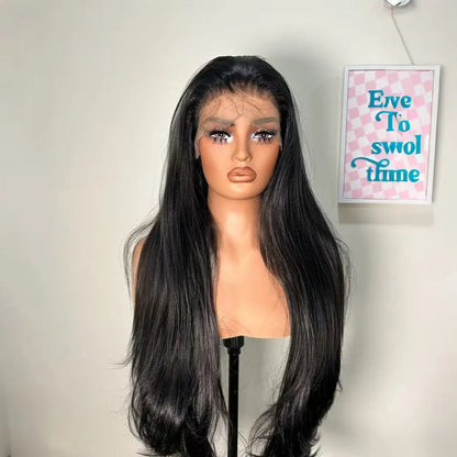 Chestnut Brown Wig Long Curly Wavy Synthetic Hair Wig Free Part Natural Wave 13X4 Lace Front Wigs for Women Daily Party Cosplay