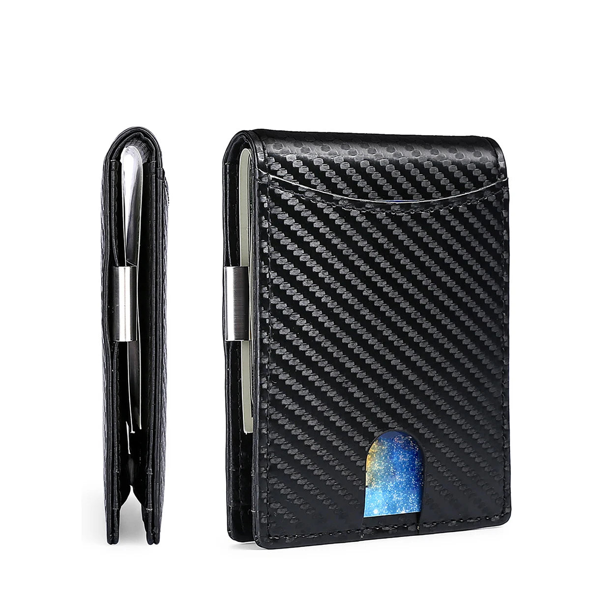 New Microfiber Simple Carbon Fiber Wallet Men's Credit Card Holder Wallet