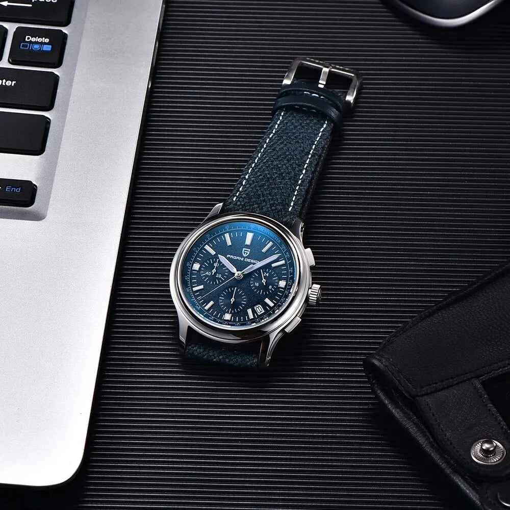 New PAGANI DESIGN 40MM Multifunctional Men's Quartz Watch Luxury Sapphire Glass AR Coated Chronograph Men's Watch