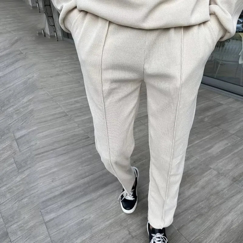 New Men's Corduroy Two Piece Sets Fashion Casual Long Sleeve Sweatshirts and Pants Trend Streetwear Spring Autumn Men Tracksuits