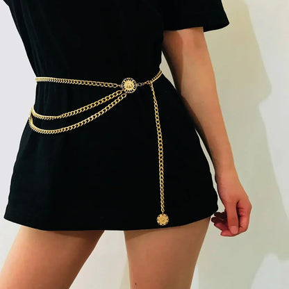 2025 Punk Hip Hop Waist Chain Vintage Waist Belly Jewelry Sexy Bikini Beach Multilayer Belt Chain with Long Tassel Coin...