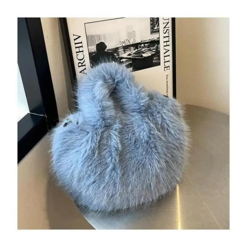 1 Pcs New Ladies Crossbody Large-capacity Plush Bag Handbag Imitation Fur Women's New Banquet Party Handbags Cute Bucket Bag