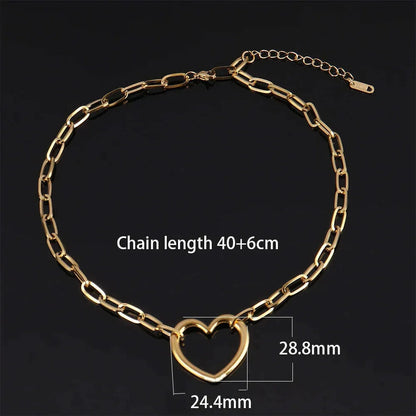 316L Stainless Steel Necklace For Women Choker Necklace Heart Clavicle Chain Necklaces Charm Heart Pendant Necklace Jewelry Gift