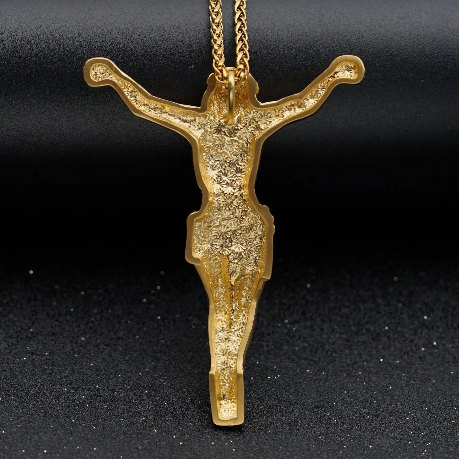 New Religious Jesus Cross Necklace for Men Fashion Gold Color Cross Pendent with rhinestone Jewelry Gifts for Men Pendant