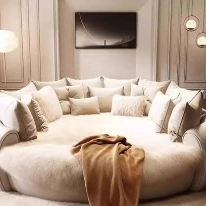 Insert Australia Double Bed Luxury White Room Modern Loft Full Size Double Bed Bedroom Round Adults Schlafzimmer Bett Furniture