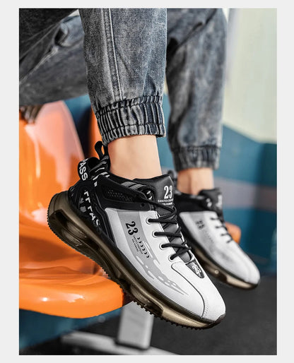 New Mens Sneakers Breathable Versatile Sport Casual Shoes Comfy Non Slip Durable Shoes Outdoor Activities High Top Running Shoe