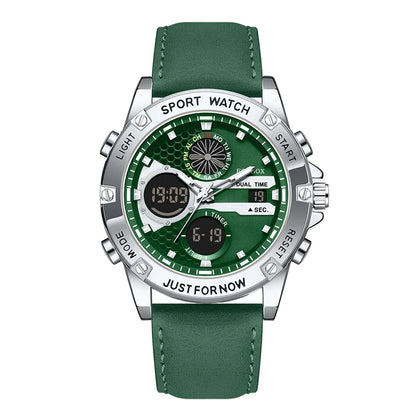 LIGE FOXBOX Fashion Electronic Watches for Men Leather Military Casual Sports Waterproof Dual Digital Display Quartz Chronograph - Kimlud