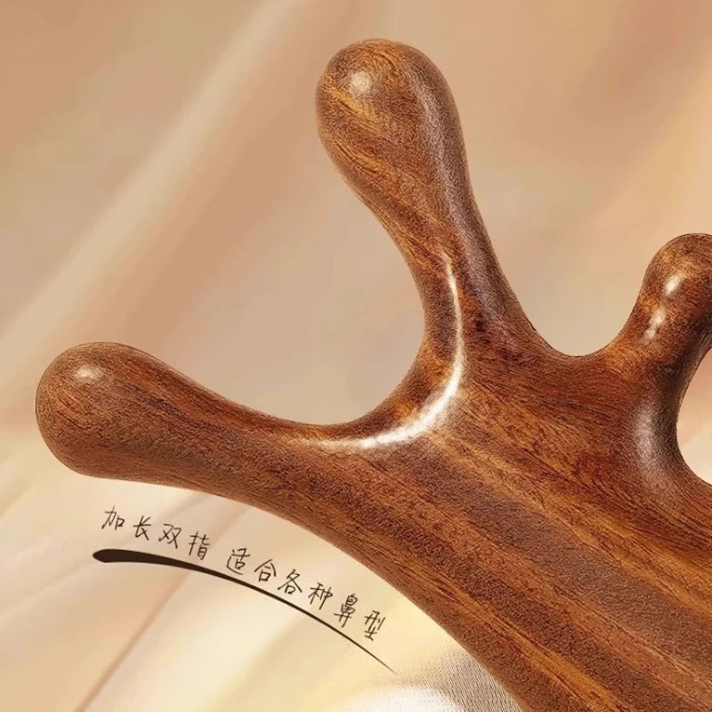 Head Body Massager Neck Face Health Care Massage Tool Meridian Scalp Four-in-one Sandalwood Comb  Massage Acupoint Nose Scraper