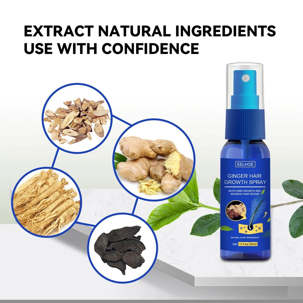Ginger Hair Growth spray Anti Hair Fall Hair Loss Treatment Hair Growth Essence Oil for Men Women hair treatment - Kimlud