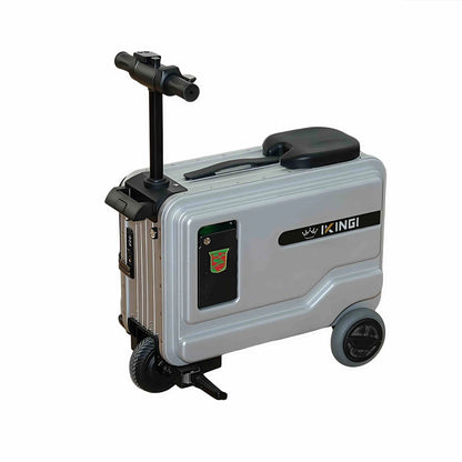 Deluxe Electric Scooter Luggage Children's Cabin Portable Smart Luggage Comfortable Seat Silver Trolley Multipurpose Bag...