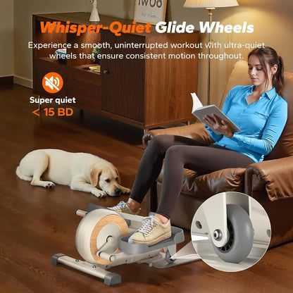 Sitting Under Desk Elliptical Machine, Leg Exerciser While Sitting for Seniors, Seated Pedal Exerciser, Quiet & Portable Pedal E