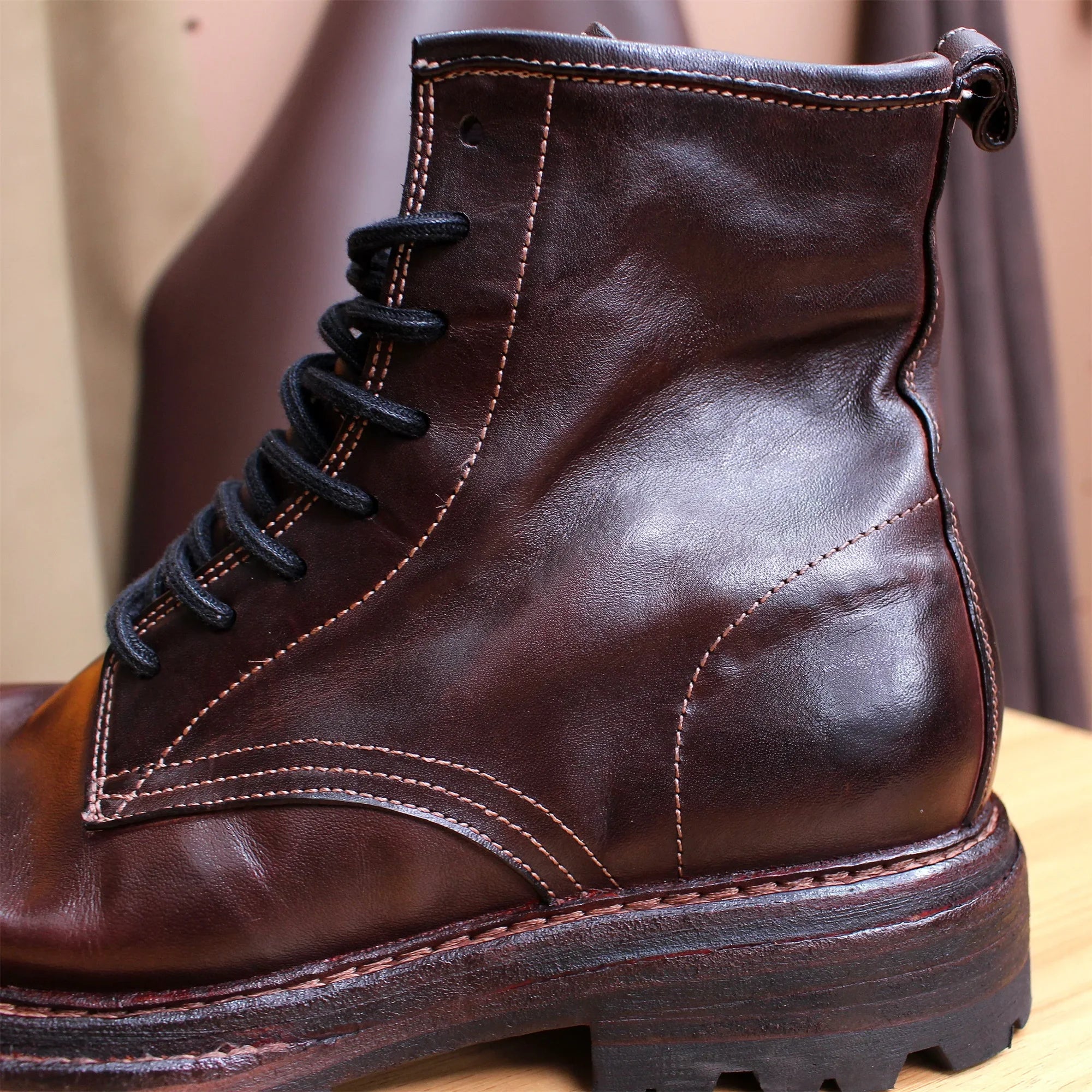 Goodyear Pure Handmade Horse Leather Boots for Men and Women, Custom Lace-up, Warm and Comfortable, High-end