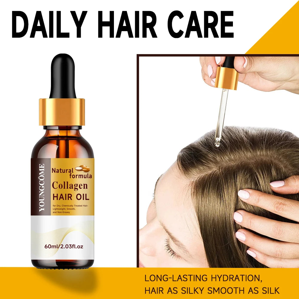 Collagen Hair Treatment Deep Repair Conditioning Argan Oil Hair Mask Essence for Dry Damaged Hair All Hair Type Hair Care Kit