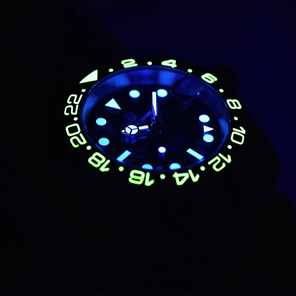 PAGANI DESIGN New NH34 Men Mechanical Watches Top Brand Sapphire Glass GMT Watch 10BAR Waterproof Stainless Steel Watch for Men - Kimlud