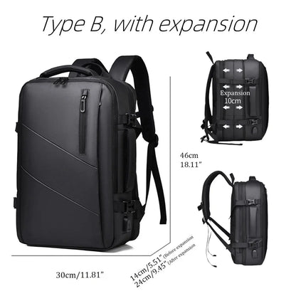 Mens Business Laptop Backpack Large Capacity Expandable Backpack Waterproof USB Travel backpacks men camping Mochaila