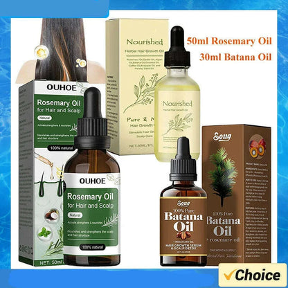 30ml/50ml Batana Rosemary Mint Scalp Hair Strengthening Oil Biotin Essential Oils Nourishing Treatment Split Ends Dry All Types