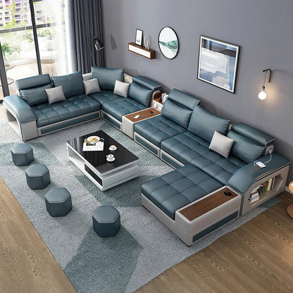 #@ Modern Luxury Living Room Modular Combination Sofa Furniture Set Multifunctional U Shaped 7 Seater Sectional Corner Sofa
