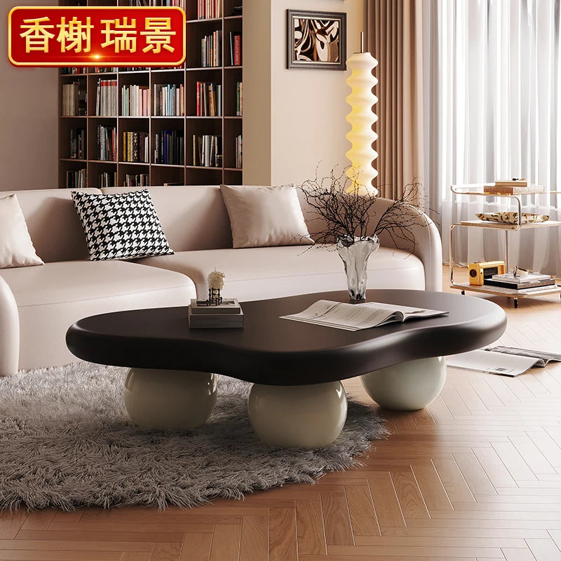 Black Modern Side Table Round Organizer Minimalist Unique Coffee Tables Premium Nordic Tavolino Da Salotto Home Furniture - Kimlud