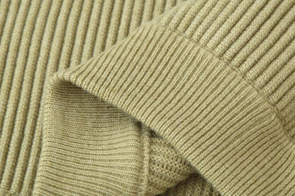 TFMLN Women's Knitted Cardigan Solid Stand-Up Collar Epaulet Single Breasted Female Sweater Coat Loose Fit Casual Knitwear