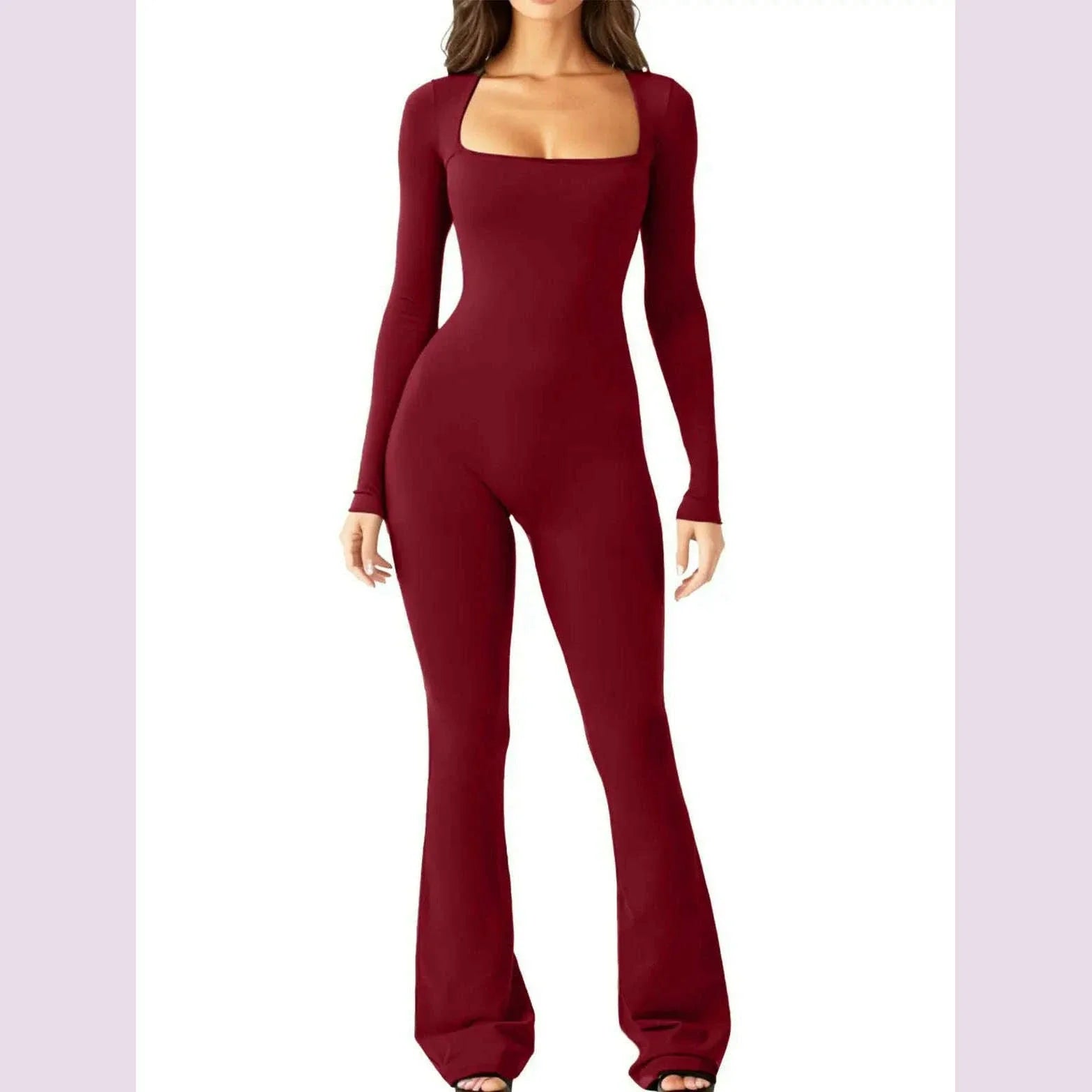 New Popular Women Wide Leg Yoga Bodysuit Outfit One Piece Gym Fitness High Quality Sport Long Sleeve Plus Size Jumpsuit