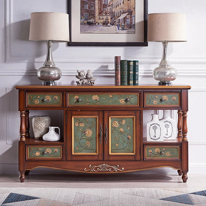 Side cabinet Solid wood American rural entrance cabinet Painted storage | Kimlud Mid Range Cabinet